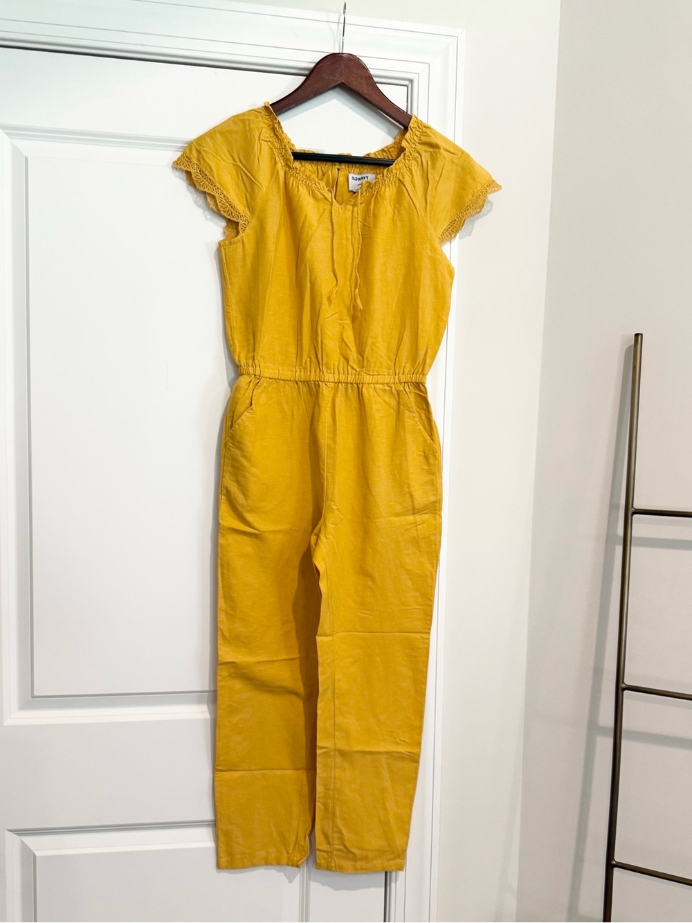 NWT Old Navy Mustard Yellow Girls' Short-Sleeve Jumpsuit